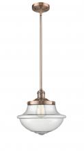 Innovations Lighting 201S-AC-G544 - Oxford - 1 Light - 12 inch - Antique Copper - Stem Hung - Mini Pendant