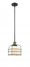 Innovations Lighting 201S-BAB-G71-CE - Bell Cage - 1 Light - 9 inch - Black Antique Brass - Stem Hung - Mini Pendant