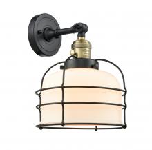 Innovations Lighting 203SW-BAB-G71-CE-LED - Bell Cage - 1 Light - 9 inch - Black Antique Brass - Sconce