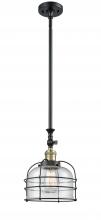 Innovations Lighting 206-BAB-G74-CE - Bell Cage - 1 Light - 9 inch - Black Antique Brass - Stem Hung - Adjustable Mini Pendant