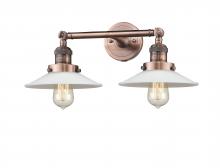 Innovations Lighting 208-AC-G1-LED - Halophane - 2 Light - 18 inch - Antique Copper - Adjustable Bath Vanity Light