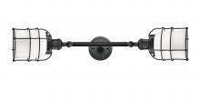 Innovations Lighting 208L-BK-G51-CE - Bell Cage - 2 Light - 6 inch - Matte Black - Adjustable Bath Vanity Light