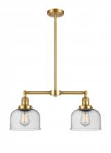 Innovations Lighting 209-SG-G74 - Bell - 2 Light - 21 inch - Satin Gold - Stem Hung - Adjustable Island Light