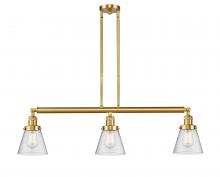 Innovations Lighting 213-SG-G64 - Cone - 3 Light - 39 inch - Satin Gold - Stem Hung - Adjustable Island Light