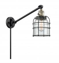 Innovations Lighting 237-BAB-G52-CE - Bell Cage - 1 Light - 8 inch - Black Antique Brass -Adjustable Swing Arm