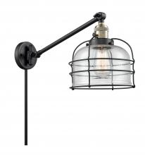 Innovations Lighting 237-BAB-G74-CE - Bell Cage - 1 Light - 8 inch - Black Antique Brass -Adjustable Swing Arm