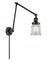 Innovations Lighting 238-BK-G182S - Canton - 1 Light - 8 inch - Matte Black -Adjustable Swing Arm