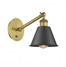 Innovations Lighting 317-1W-BB-M8-BK - Smithfield - 1 Light - 7 inch - Brushed Brass - Adjustable Sconce