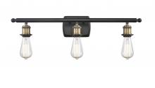 Innovations Lighting 516-3W-BAB - Bare Bulb - 3 Light - 26 inch - Black Antique Brass - Bath Vanity Light