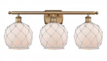 Innovations Lighting 516-3W-BB-G121-8RW - Farmhouse Rope - 3 Light - 28 inch - Brushed Brass - Bath Vanity Light