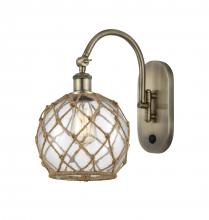 Innovations Lighting 518-1W-AB-G122-8RB - Farmhouse Rope - 1 Light - 8 inch - Antique Brass - Adjustable Swing Arm
