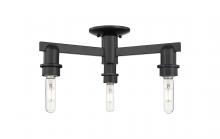 Innovations Lighting 716-3F-BK - Arcadia - 3 Light - 18 inch - Matte Black - Flush Mount