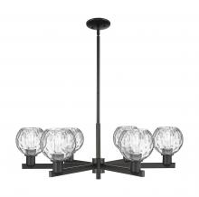 Innovations Lighting 716-6CR-BK-G1215-6 - Athens Water Glass - 6 Light - 36 inch - Matte Black - Stem hung - Chandelier