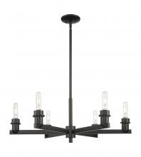 Innovations Lighting 716-6CR-BK - Arcadia - 6 Light - 30 inch - Matte Black - Chandelier