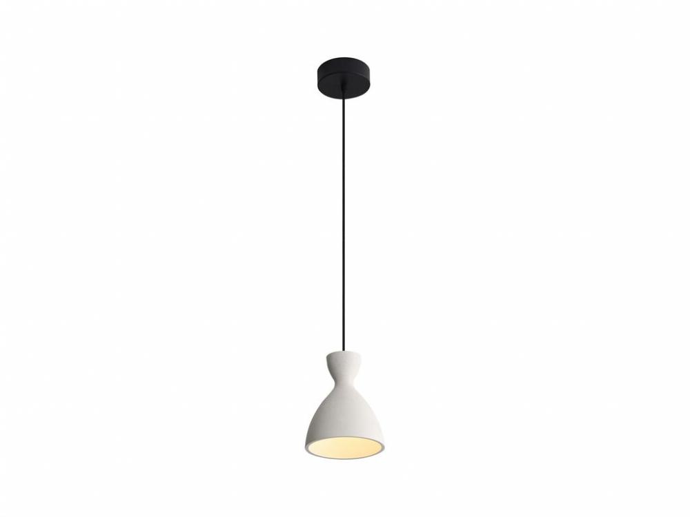 Aethera 7&#34; LED Pendant in White Sandstone Cement