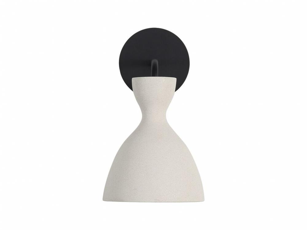Aethera LED 7&#34; Wall Sconce - Outdoor in White Sandstone Cement