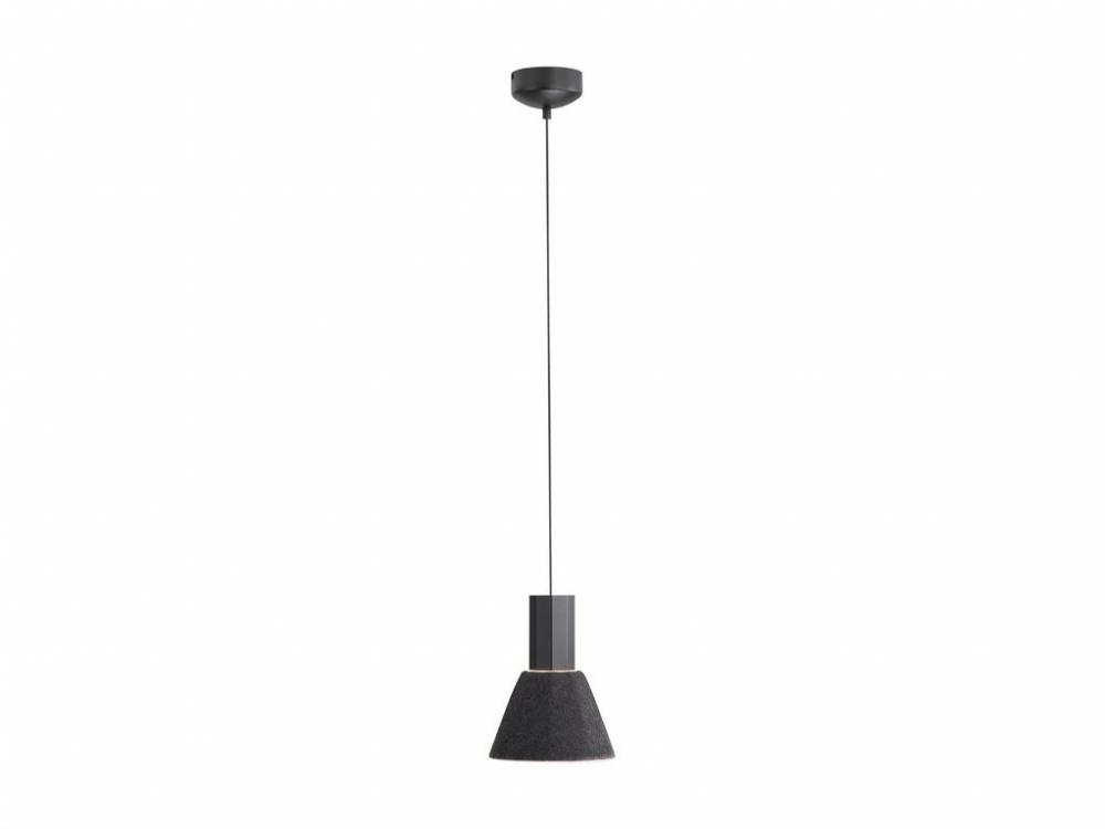 Faroe 8&#34; LED Pendant in Flecked Black/Grey