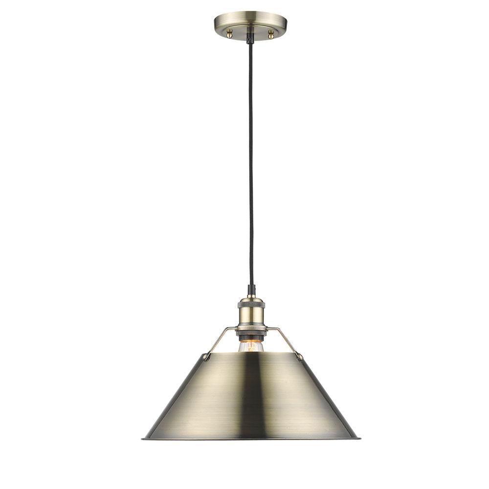 Orwell 14&#34; Wide Large Pendant in Aged Brass