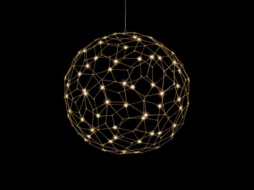Spheris 24&#34; LED Globe Pendant in Natural Brass