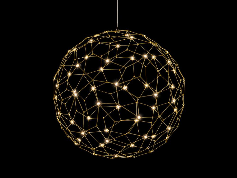 Spheris 32&#34; LED Globe Pendant in Natural Brass
