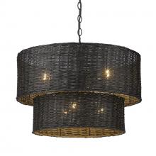 Golden 1084-6 BLK-BW - 6 Light Chandelier