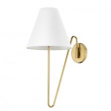 Golden 3690-A1W BCB-IL - Kennedy BCB 1 Light Articulating Wall Sconce in Brushed Champagne Bronze with Ivory Linen Shade