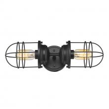 Golden 9808-2W BLK - Seaport 2-Light Wall Sconce in Matte Black