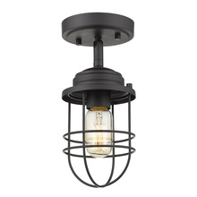 Golden 9808-SF BLK - Seaport Semi-Flush in Matte Black