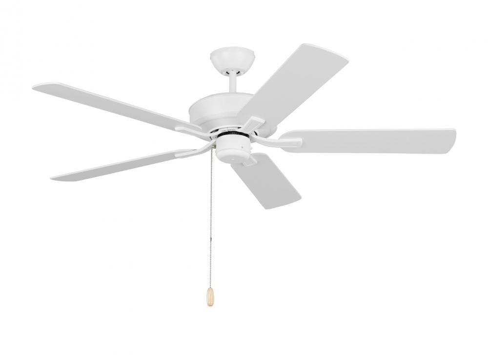 Linden 52&#39;&#39; traditional indoor matte white ceiling fan with reversible motor