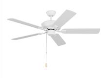 Generation Lighting 5LD52RZW - Linden 52'' traditional indoor matte white ceiling fan with reversible motor