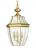 Lancaster traditional 3-light outdoor exterior pendant in polished brass gold finish with clear curv