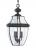 Lancaster traditional 3-light outdoor exterior pendant in black finish with clear curved beveled gla