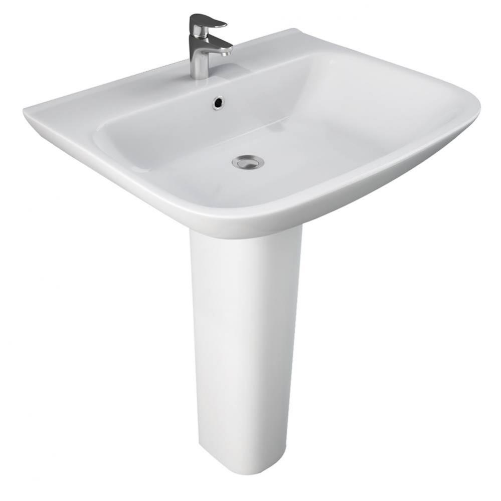Eden 650 Pedestal Lavatory 1-Hole, White