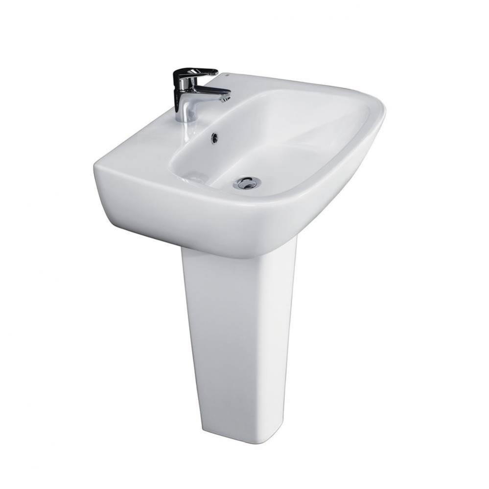 Elena 500 Pedestal Lavatory 8&apos;&apos; Widespread, White
