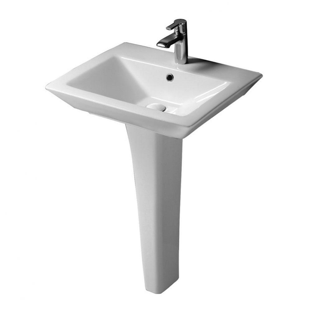 Opulence 23&apos;&apos; Ped Lav, Rect. Bowl, 8&apos;&apos; WS, White