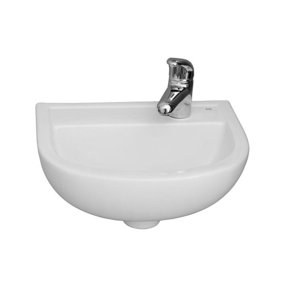 Compact 380 Wall Hung Basin 1 hole on right - White