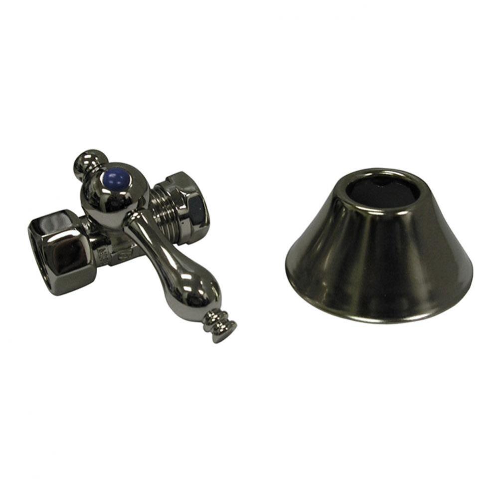 Straight Stop w/Flange, 1/2&apos;&apos;  Comp x 1/2&apos;&apos; IPS, Chrome,SET