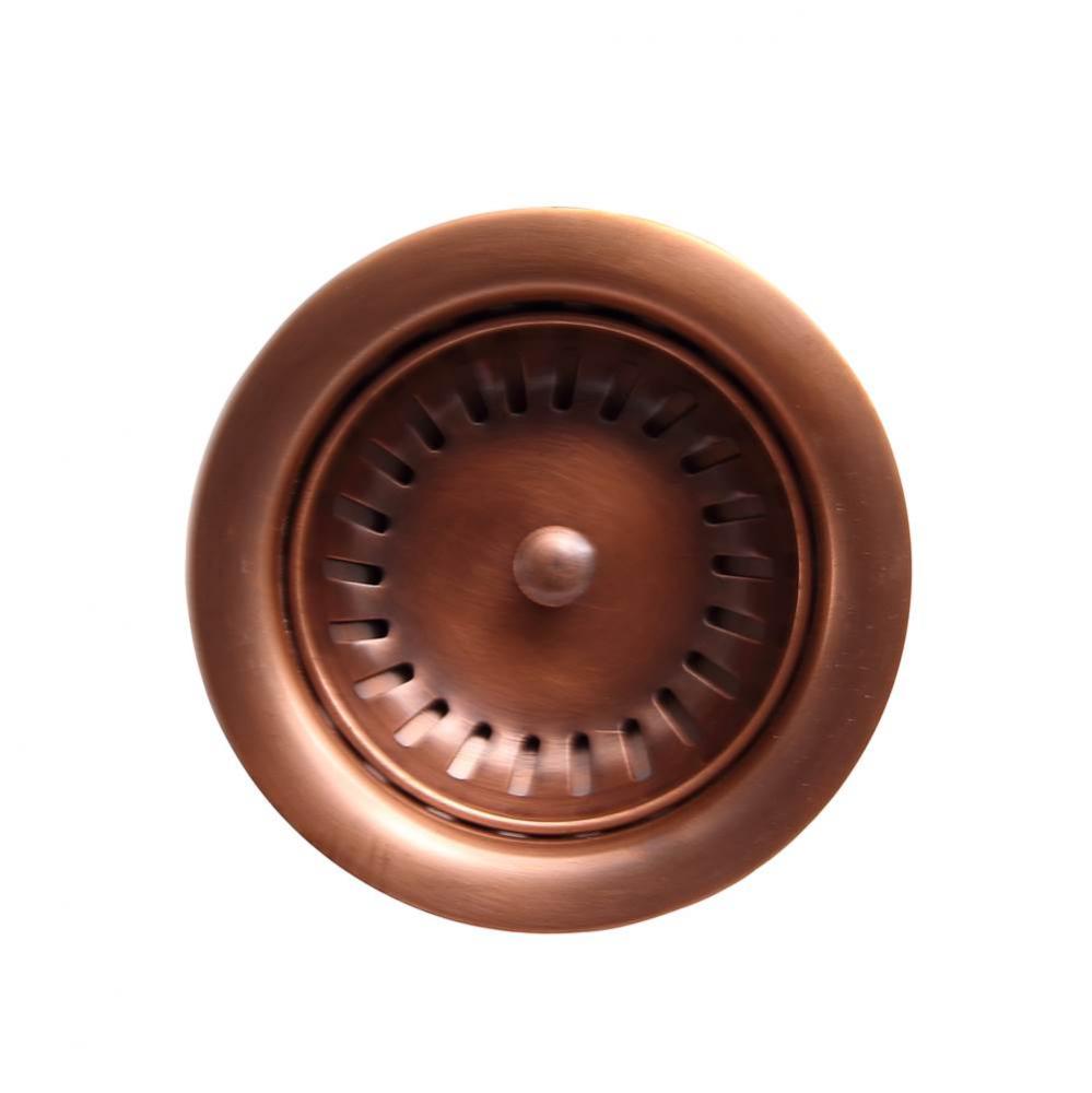 3 1/2&apos;&apos; Solid Copper Drain withStrainer Basket, Copper