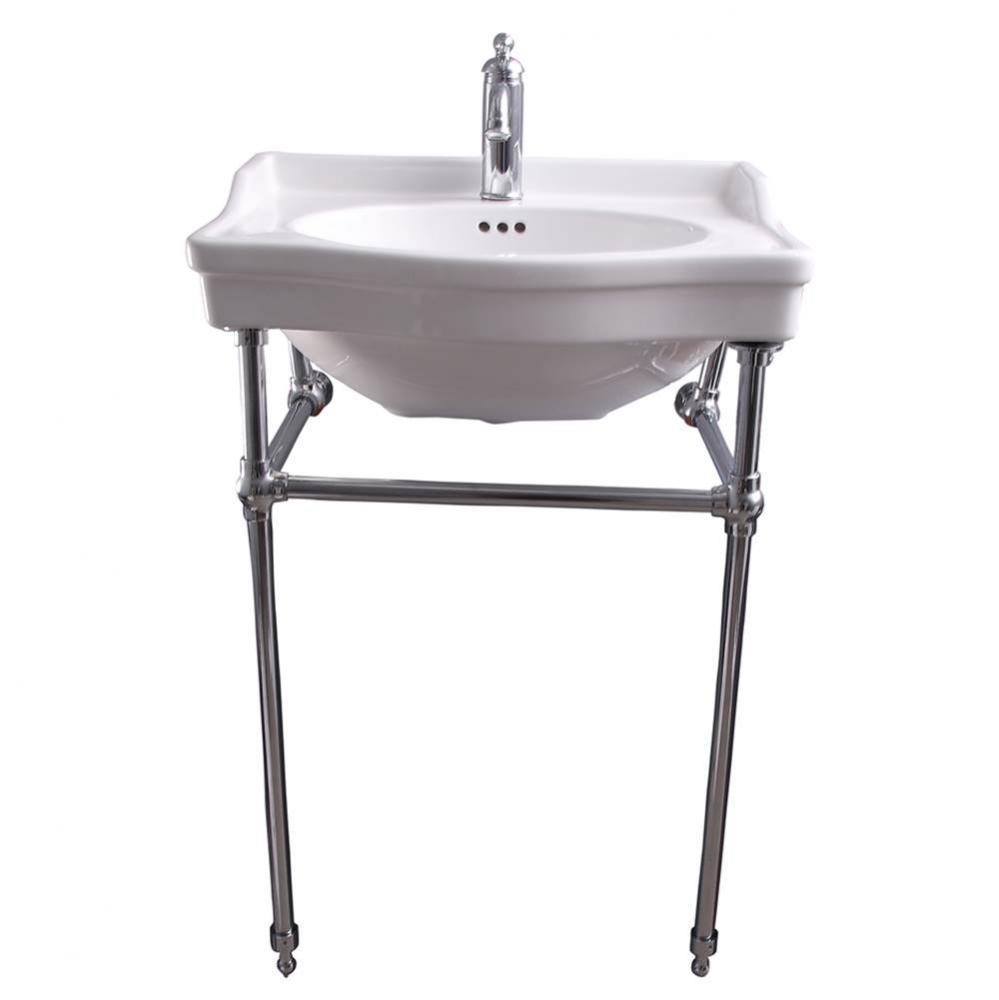 Cali 24&apos;&apos;Console w/stand,Whit 1 Faucet Hole, CP Stand