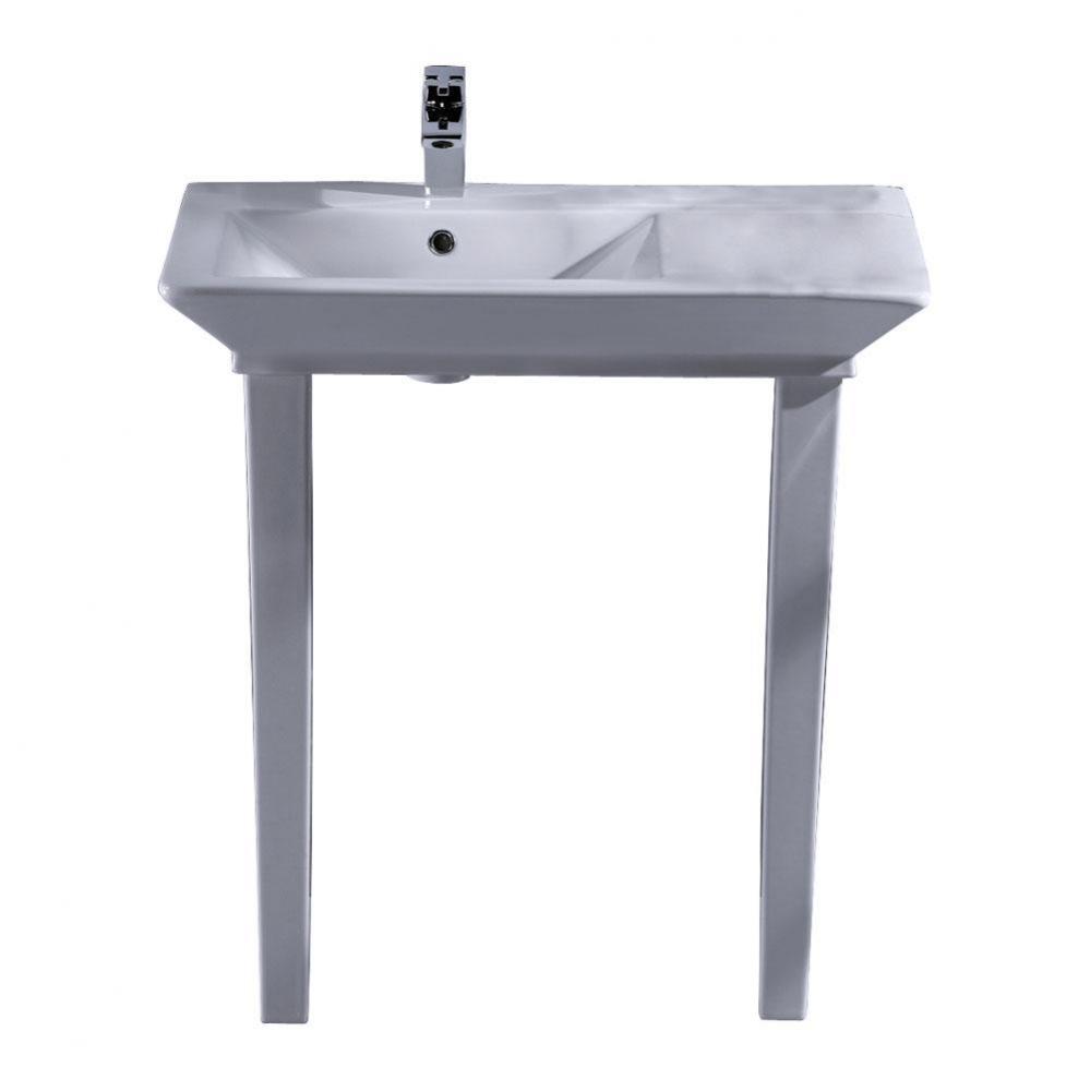 Opulence Console 31-1/2&apos;&apos;, Rect Bowl, 8&apos;&apos; WS, White