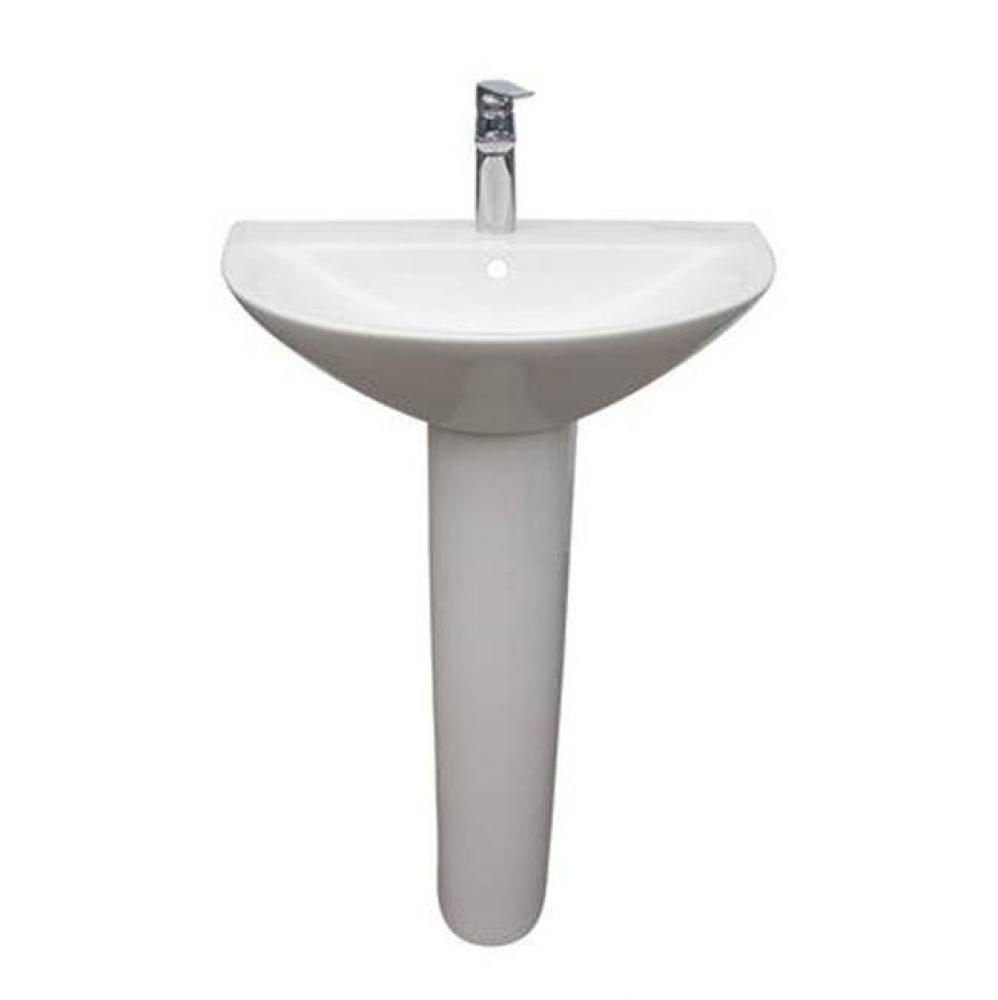 Morning 650 Pedestal Lavatory W/8&apos;&apos; Widespread,Overflow,WH