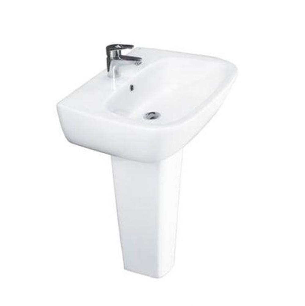 Elena 500 Pedestal Lavatory 4&apos;&apos; Centerset, White