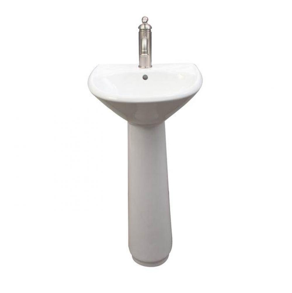 Gair Pedestal Lavatory1 Faucet Hole,White
