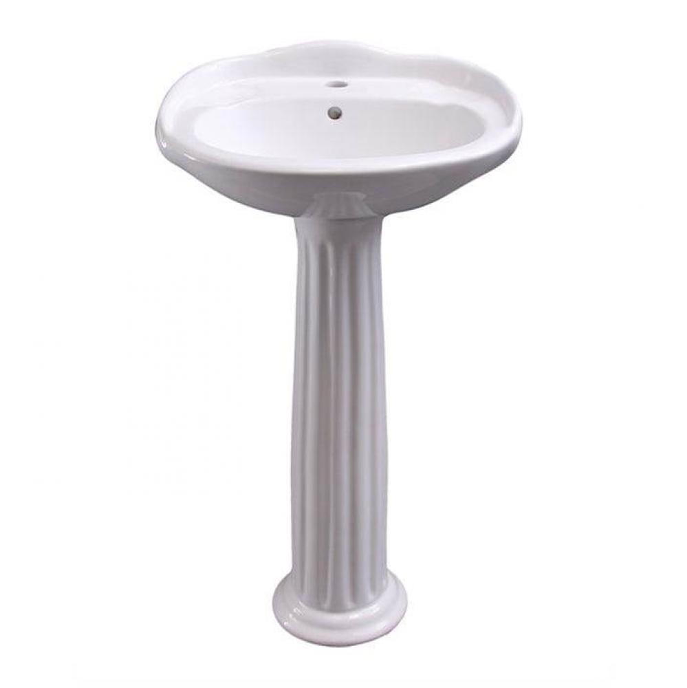 Arianne 19&apos;&apos; Pedestal Lavatory 4&apos;&apos; Center Set ,White
