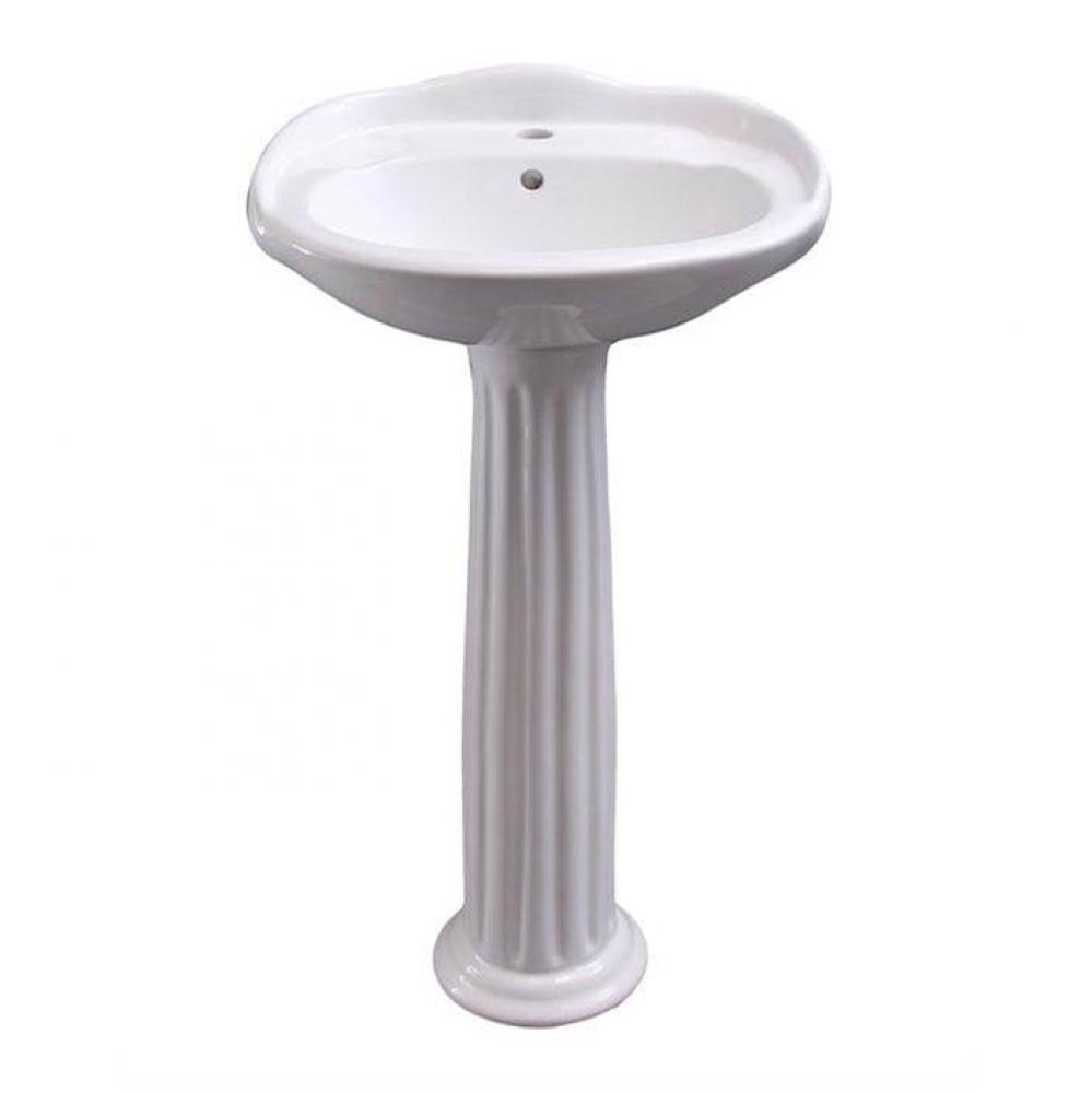 Arianne 19&apos;&apos; Pedestal Lavatory4&apos;&apos; Center Set ,White