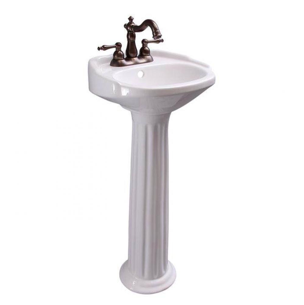 Silvi 15&apos;&apos; Pedestal Lavatory 4&apos;&apos; Center Set,White