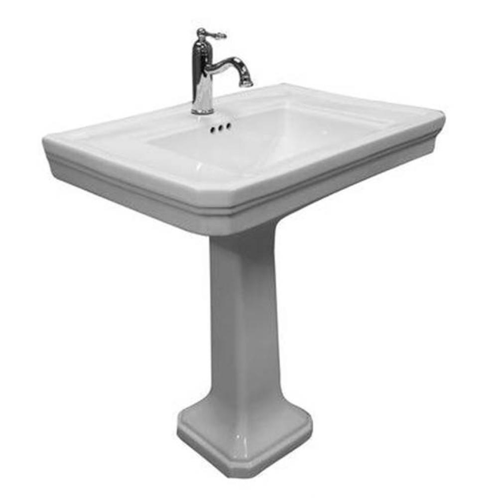 Drew 770 Pedestal w/1 Faucet Hole, Overflow, White