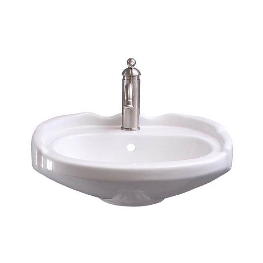 Silvi 20&apos;&apos; Wall Hung w/Overflow 1 Faucet Hole, White