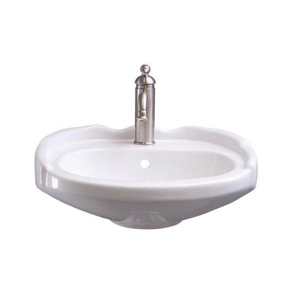 Silvi 20&apos;&apos; Wall Hung w/Overflow1 Faucet Hole, White