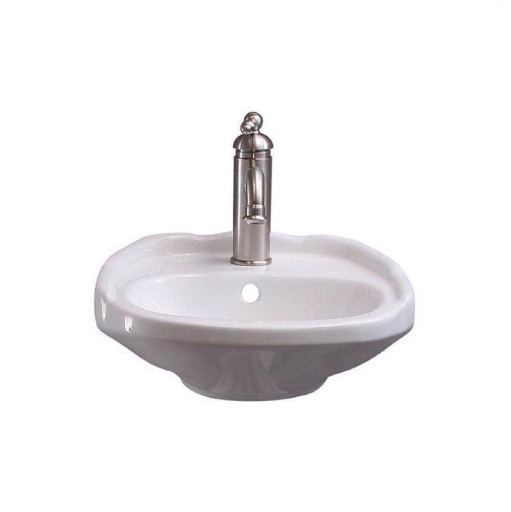 Silvi 15&apos;&apos; Wall Hung w/Overflow1 Faucet Hole, White